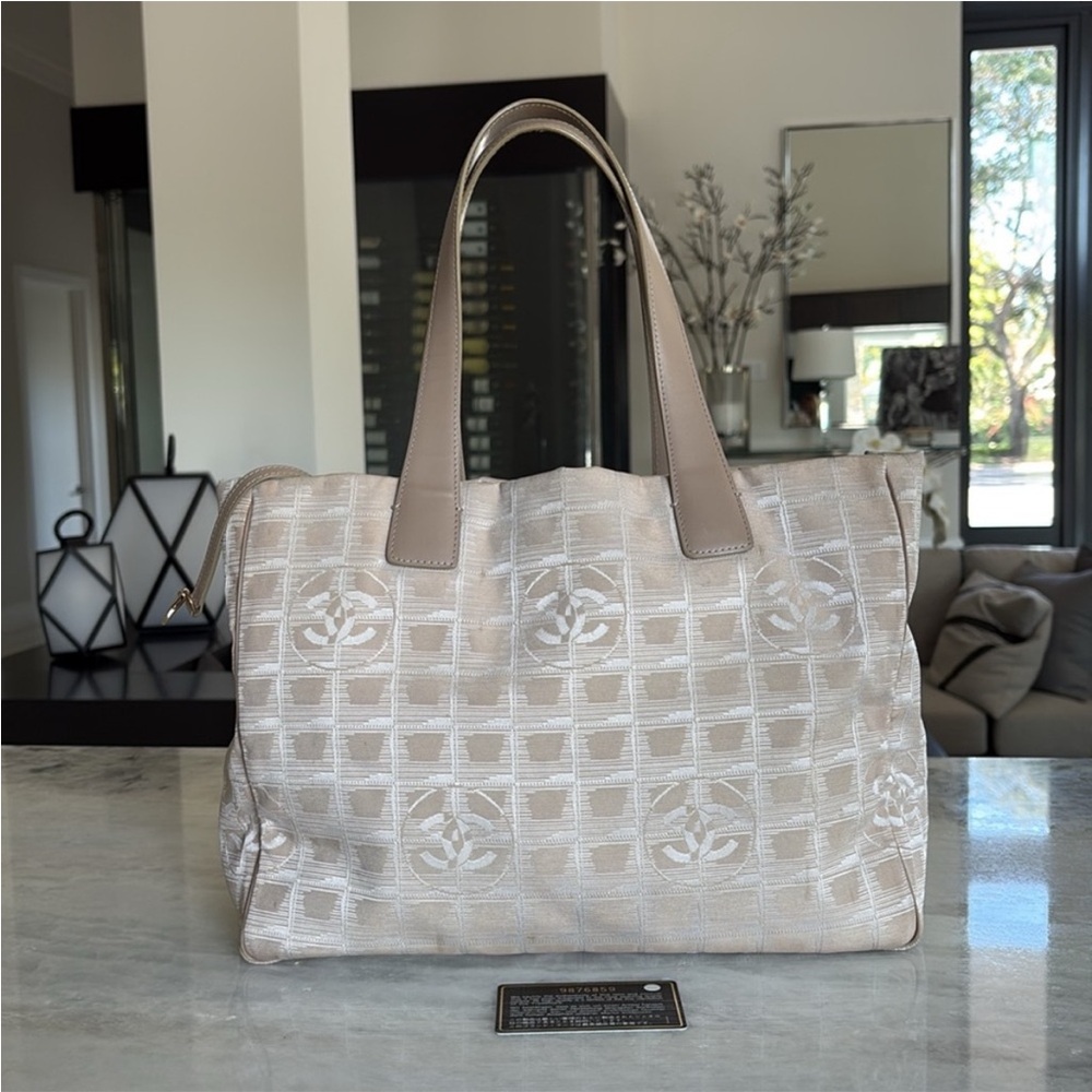 Chic Beige Designer Tote Bag